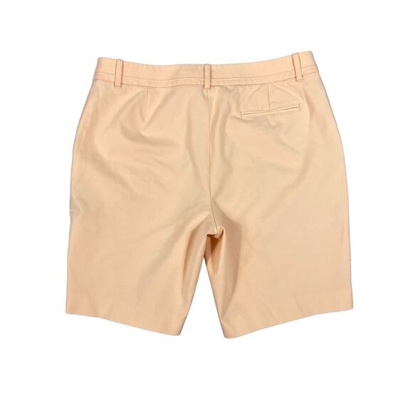 Lafayette 148 New York Cotton Twill Shorts Women 10 Peach Orange 9" Inseam - Picture 2 of 5